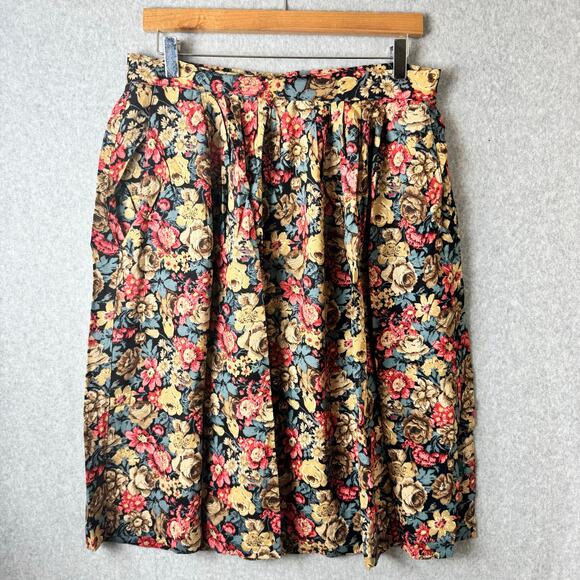 La Bene Vintage Outfit Women’s Large Floral Bohemian Top & Midi Skirt Romantic - Picture 8 of 16